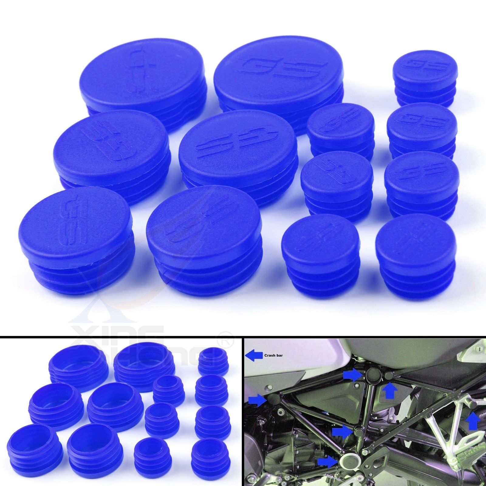 Replacement of Frame Hole Caps Decor Cover Plugs Kit For 2013 14 BMW R1200GS/LS