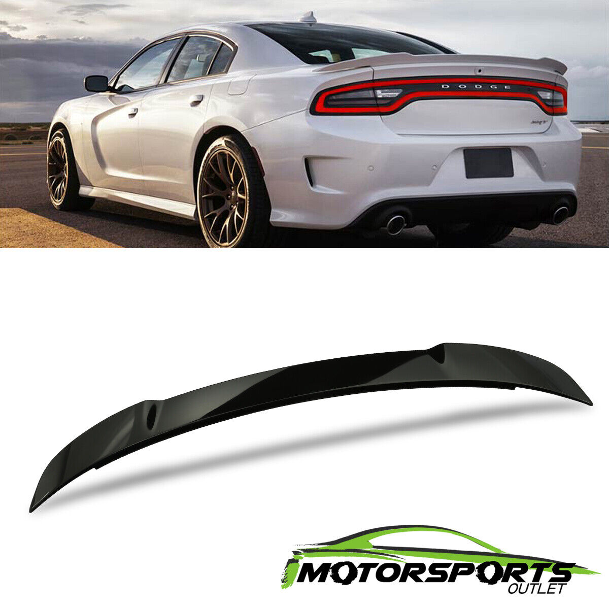 Fits 2015-2018 dodge Charger SRT8 Gloss Black ABS Rear Trunk Spoiler 2016 2017
