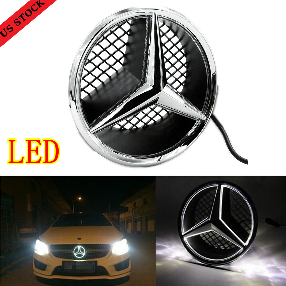 For Mercedes Benz LED Emblem Light Car Front Grille Illuminated Logo Star Badge