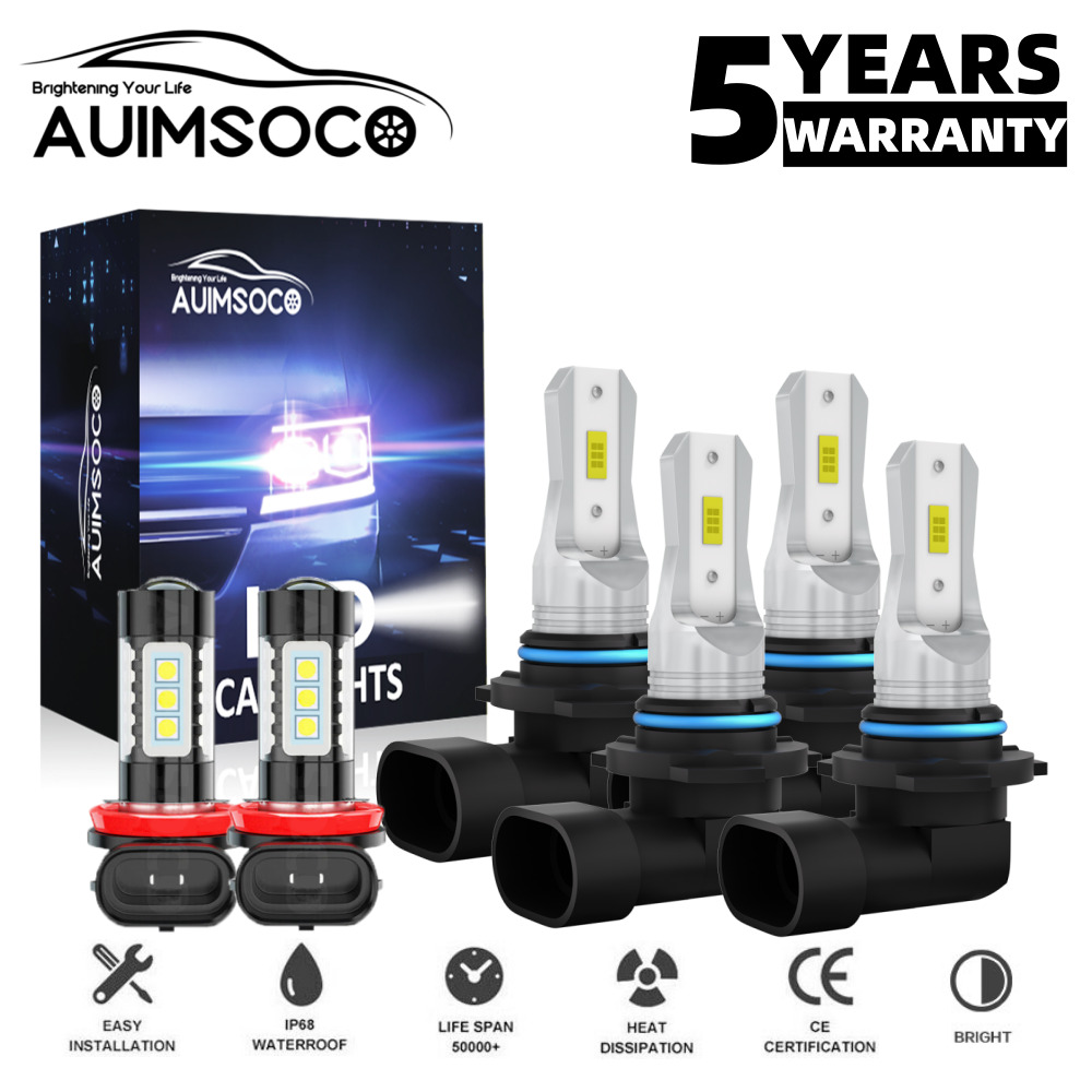For 2011-2015 Ford Explorer Utility 4-Door 6000K LED Headlight + Fog Light Bulbs