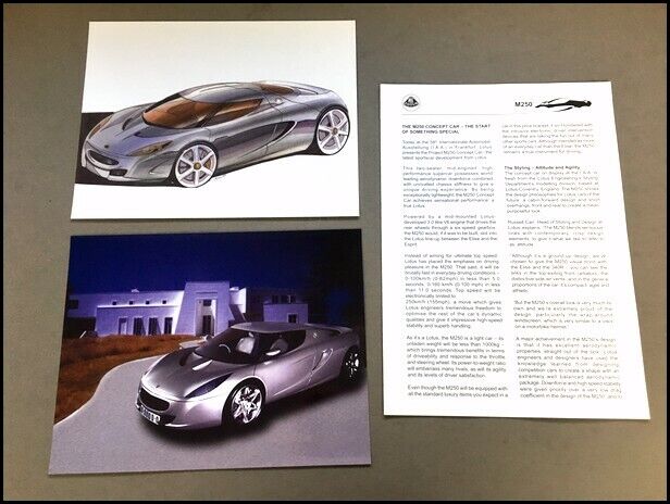 2000 Lotus M250 Concept Original Car Press Brochure Folder - Photo