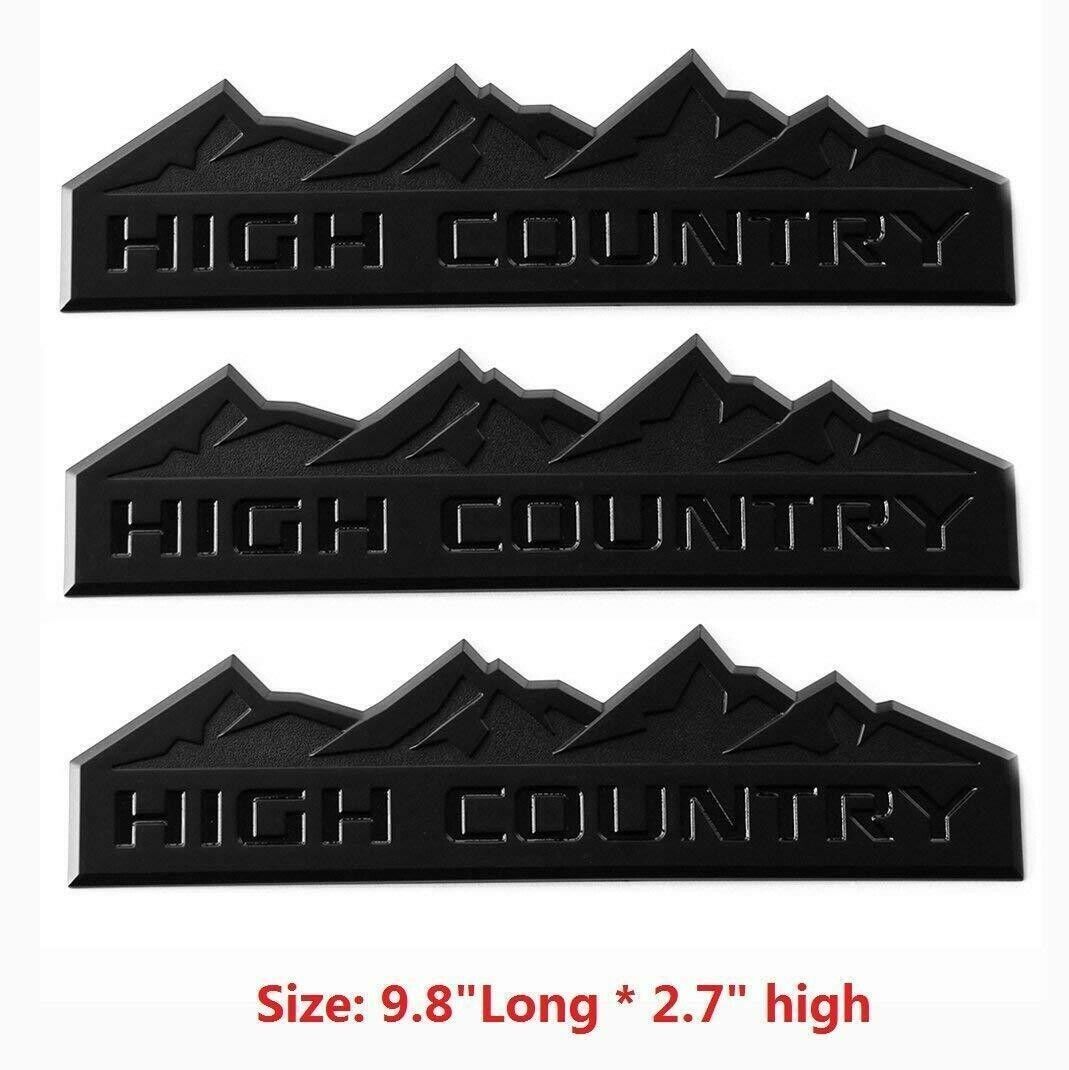 3x OEM HIGH COUNTRY Emblem,for Badge door tailgate 3D Silverado matte Black