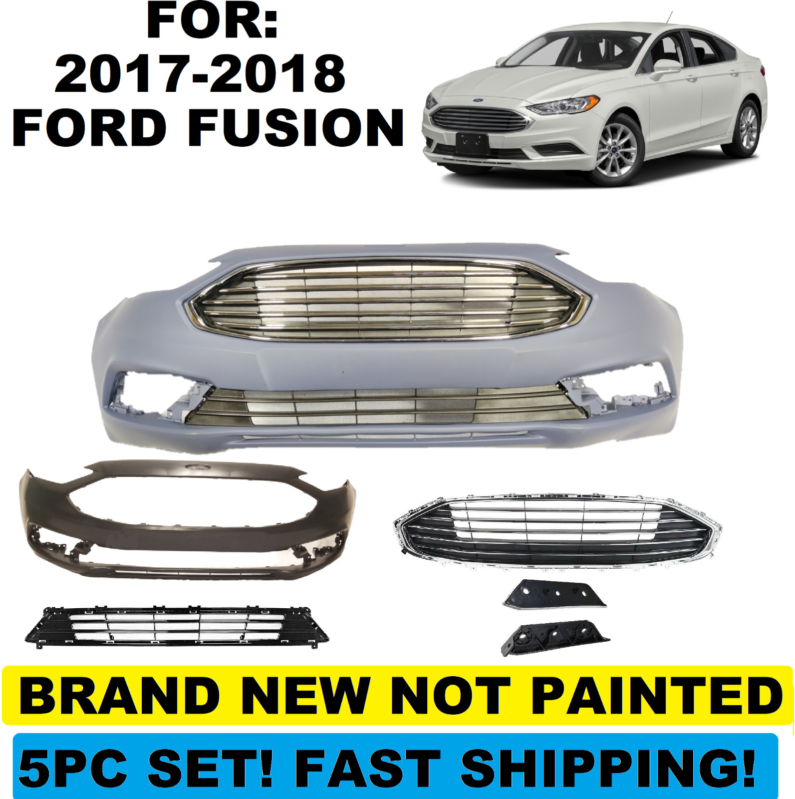 FOR 2017 2018 FORD FUSION FRONT BUMPER