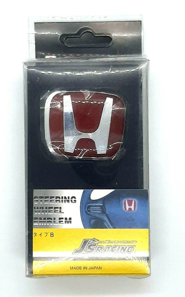 For CIVIC ACCORD S2000 FIT CRZ 50MM X 40MMRed H Steering Wheel TYPE R Emblem 