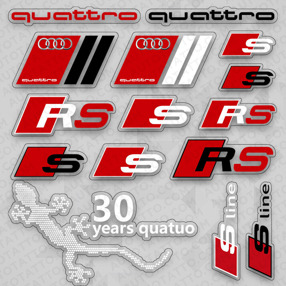 Audi Sport S Line RS Quattro Racing Car Suv Logo Sticker Vinyl 3D Decal Decor