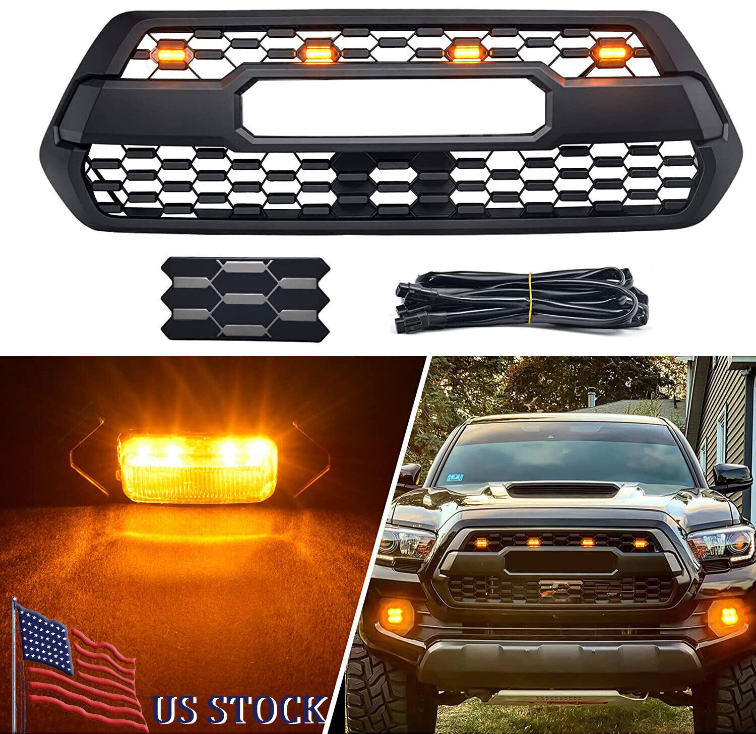 LED Grille Light Sensor Cover & Grill Grille For TACOMA 2016-2022 2023