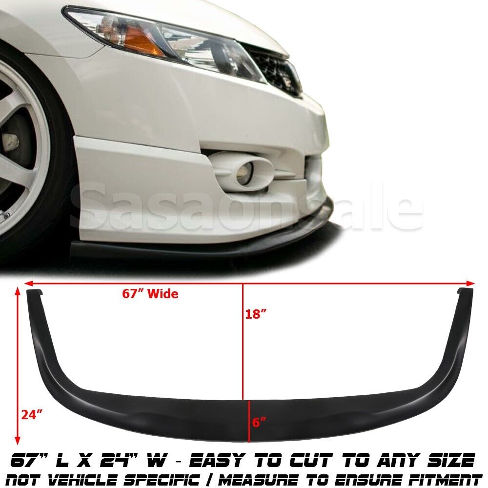[SASA] Universal Fit PU Front Bumper Lip CS Style Flat Splitter Under Panel