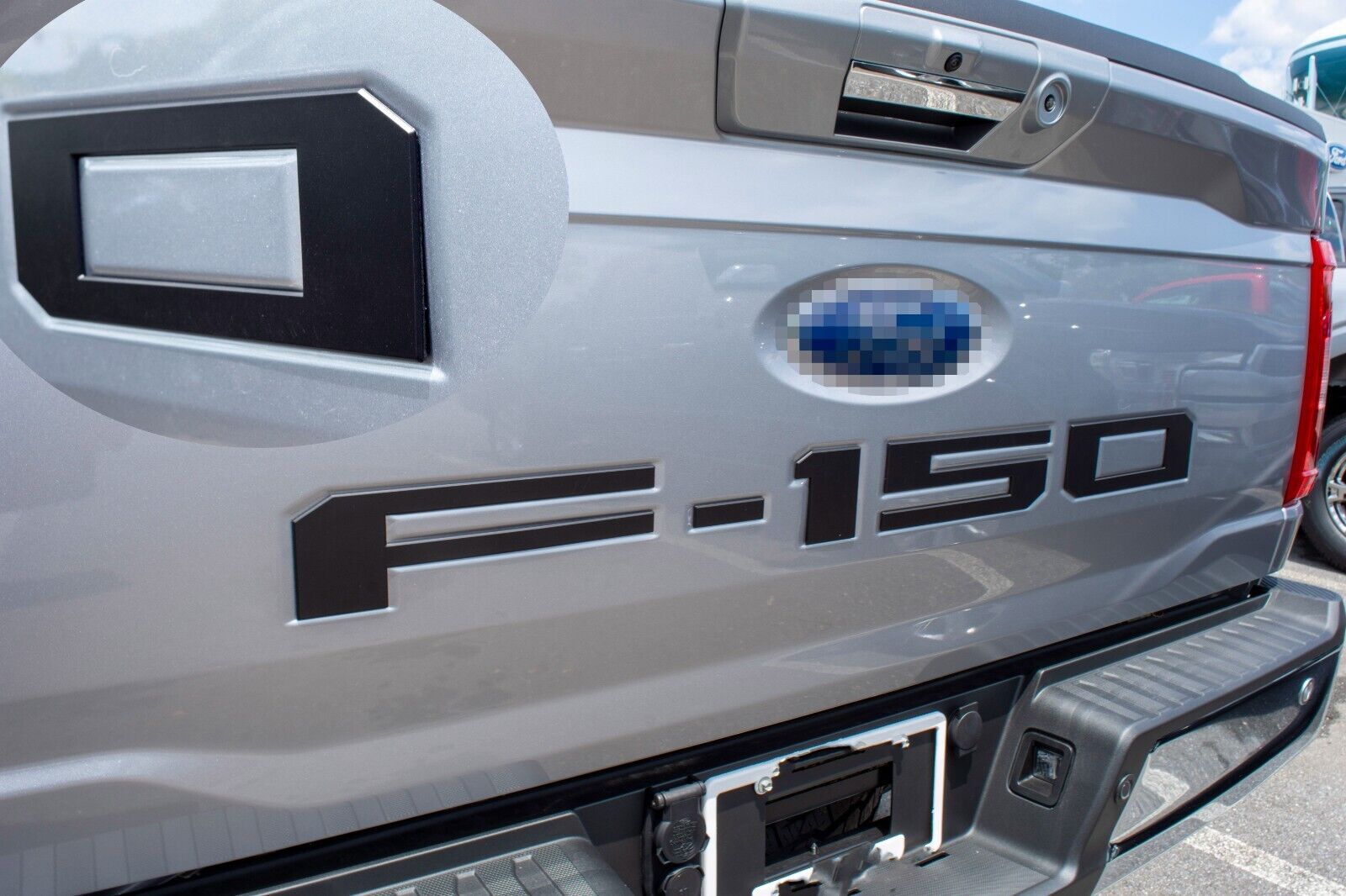 3D Raised Matte Black Tailgate Inserts Letters Emblems fit for F-150 2021-2024
