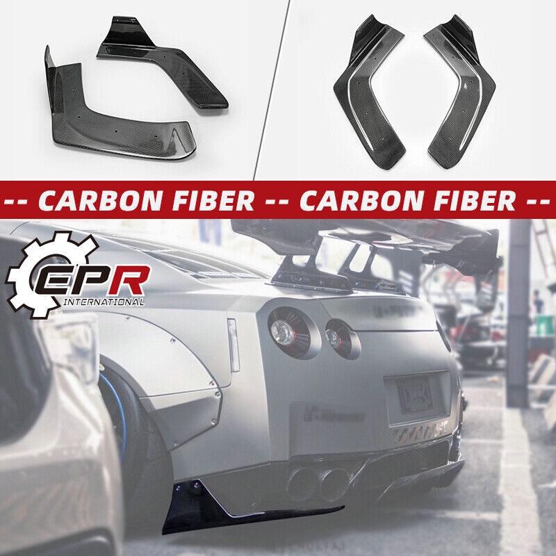 For Nissan GTR R35 Carbon Fiber Refit Rear Bumper Spats Splitter Diffuser Kits