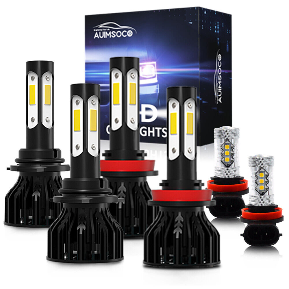For 2007-2014 Toyota Camry LED Headlight Bulbs Kit High/low Beam + Fog Light