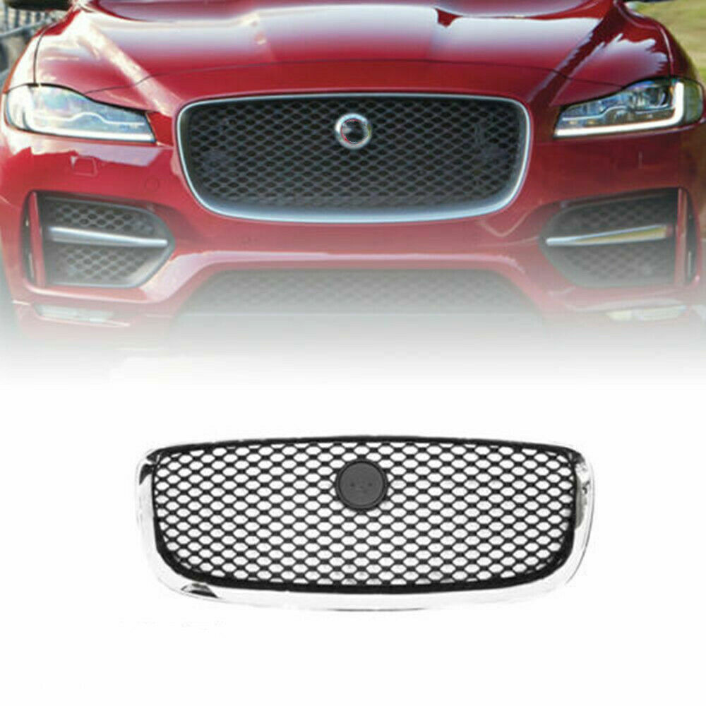 Fits For Jaguar F-PACE fpace 2016-2023 GLOSS BLACK CHROME SURROUND Front Grille 