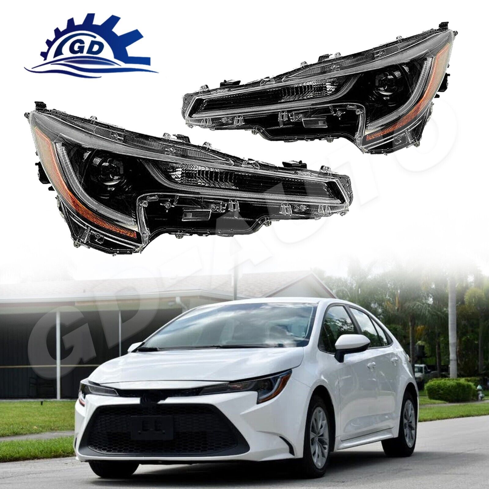 For 2020-2022 Toyota Corolla L LE Headlights LED Headlamp Assembly Pair L&R Side