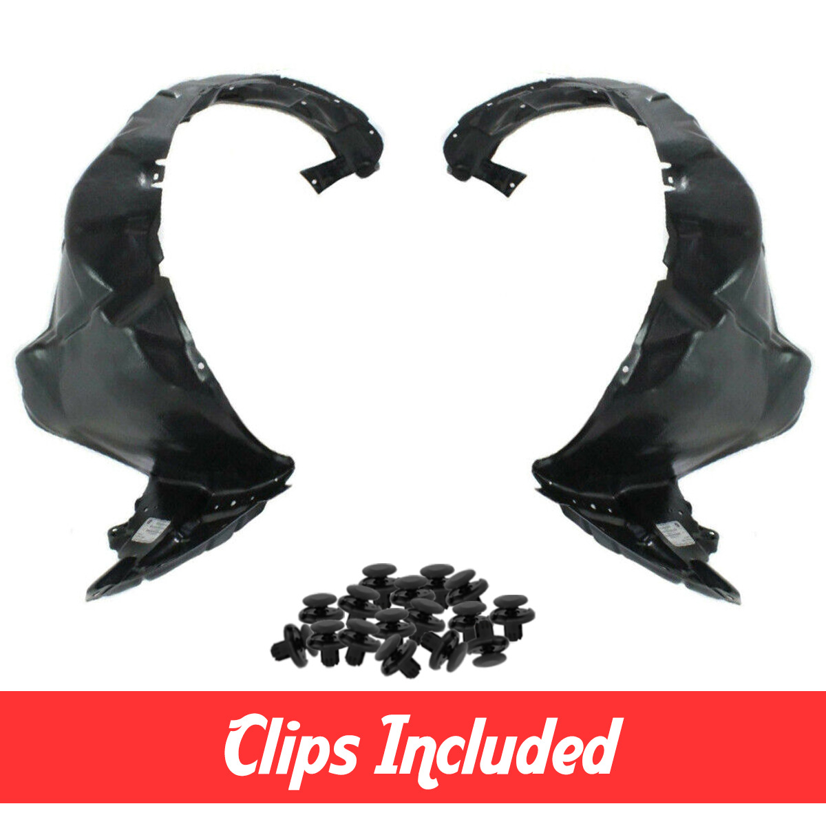 Front Fender Liner Set w/ Clips For 2010-2015 Toyota Prius