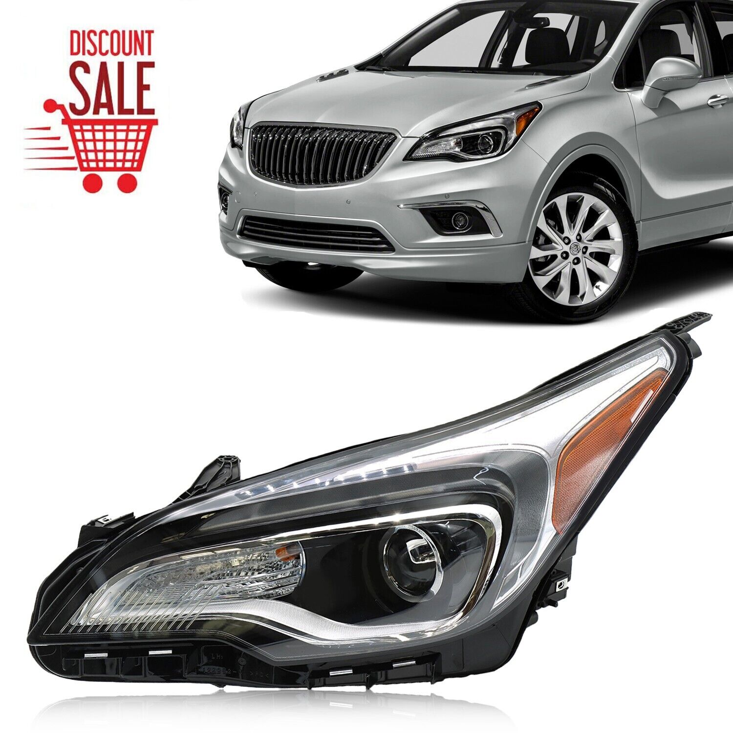 For 2016-2018 Buick Envision HID Headlight Assembly LED DRL Left Driver Side