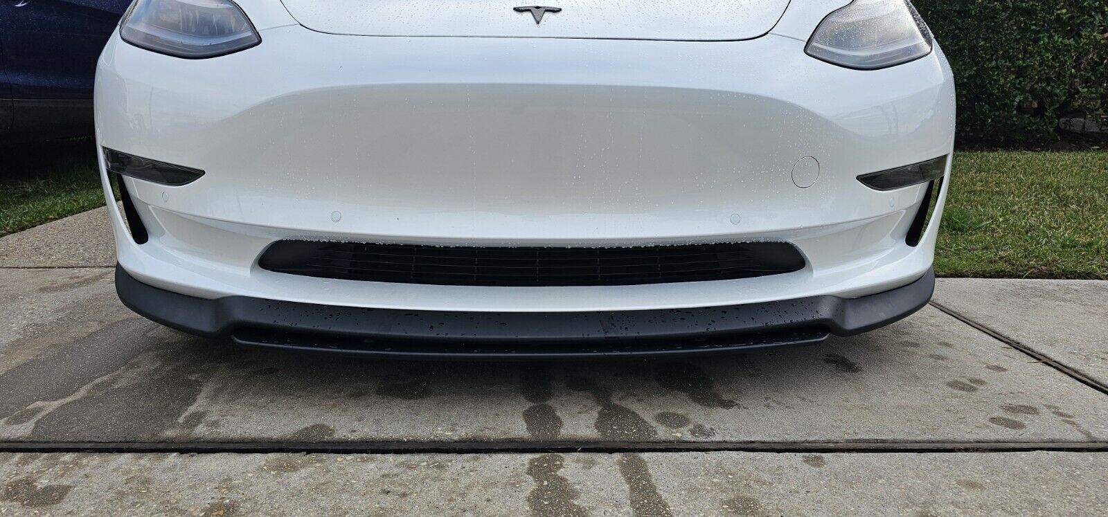 Art Style Front Lip for 2017-22 Tesla M3 Unpainted Black Plastic ABS DYNAMICS 