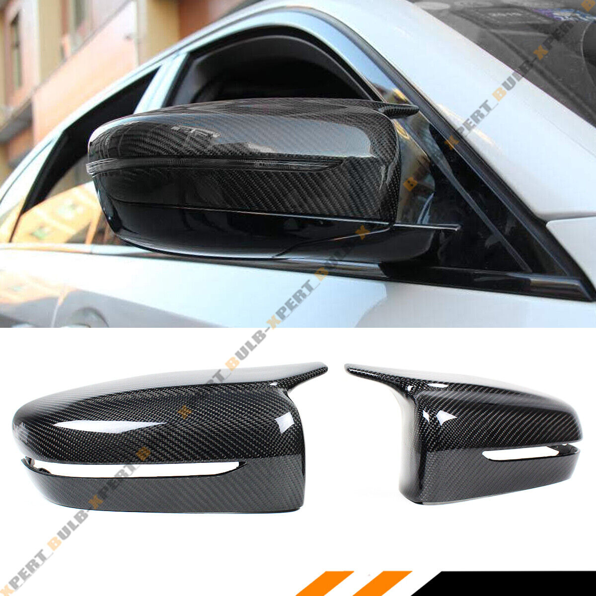 FOR 17-2024 BMW G30 G38 M STYLE HORN CARBON FIBER REPLACEMENT SIDE MIRROR COVERS