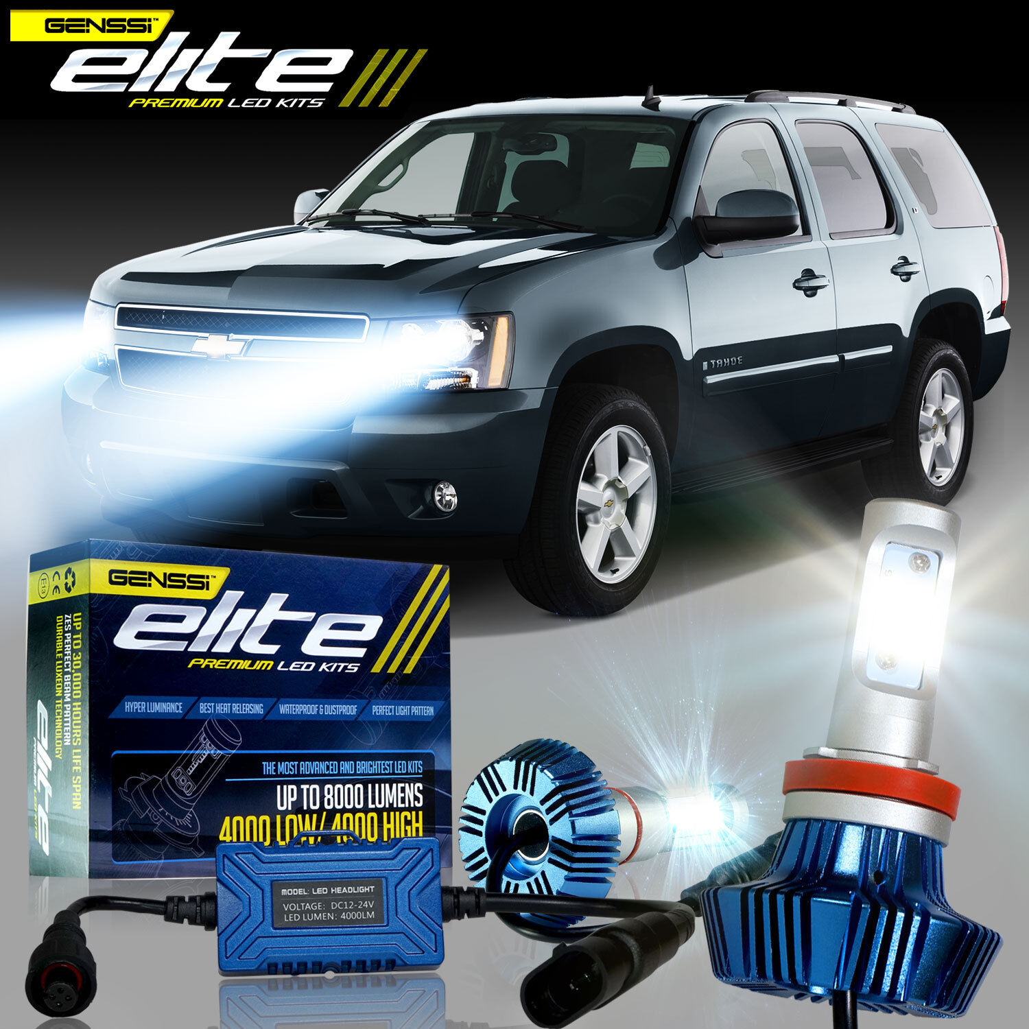 Authentic G7 Elite LED Headlight Kit for 07 to 2017 Chevy Tahoe Low Beam Only