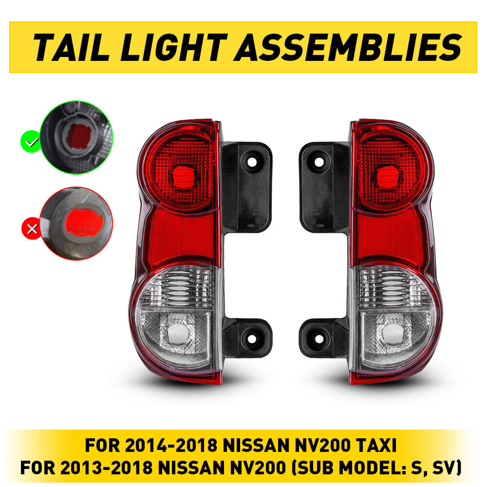 Left+Right Tail Light Rear Lamp Clear Red Lens For Nissan NV200 2013-2018 US