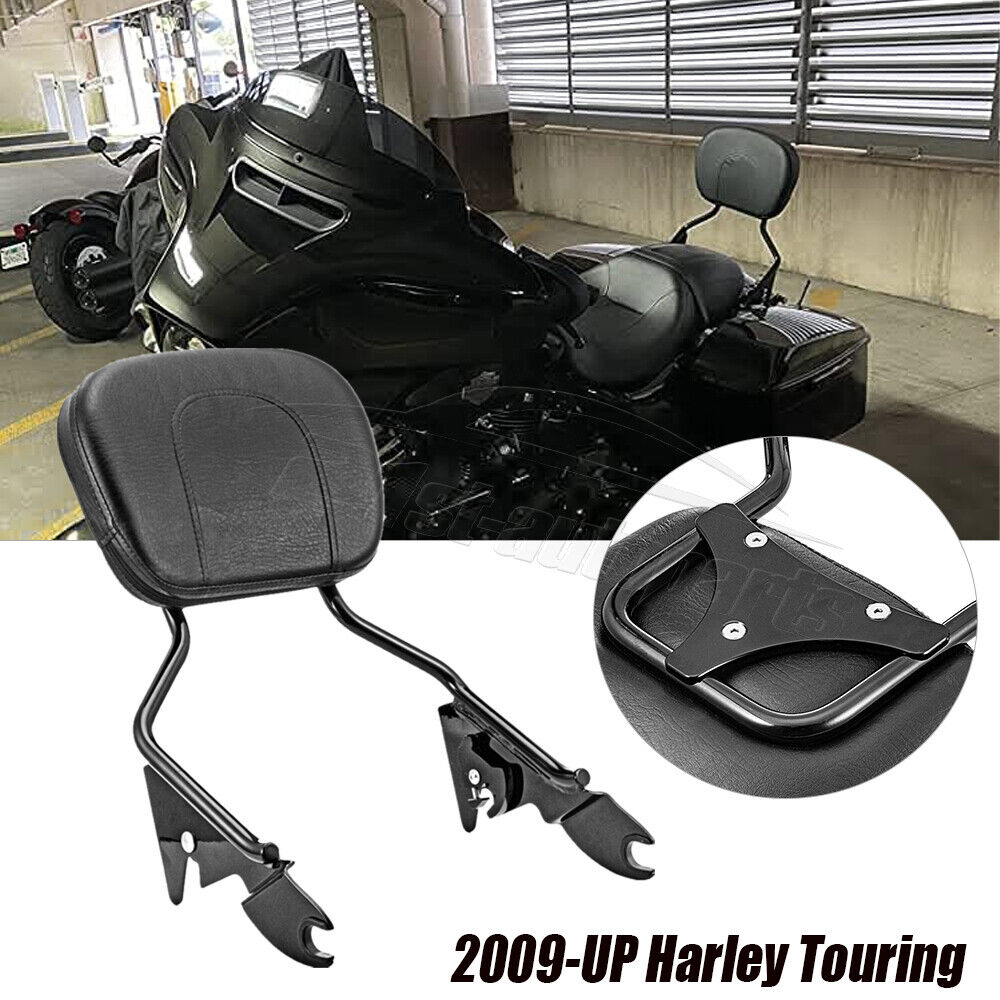 Detachable Backrest Sissy Bar Rack Docking For Harley Electra Glide FLHT 14-2024
