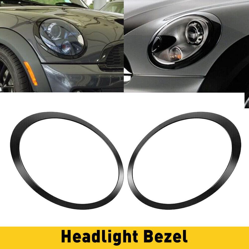 2X Headlight Ring Bezel Cover Gloss For Mini Cooper F55 F56 F57 2014-2018 EOA