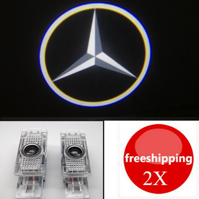 2X LED Door Courtesy Laser Shadow Puddle Light for Mercedes-Benz C W203 CLK SLR