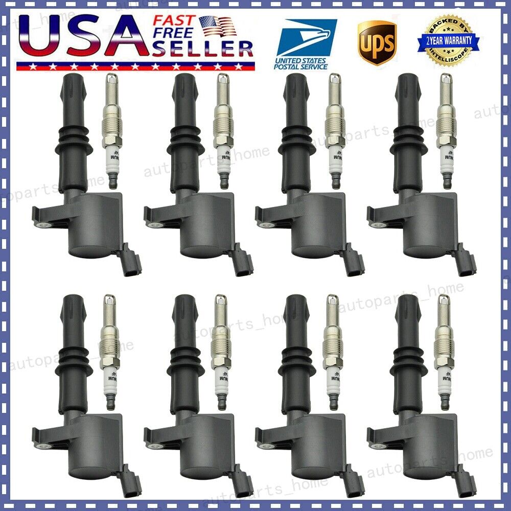 8X Ignition Coils + 8X Spark Plugs for 2004-2008 Ford F150 Expedition 5.4L FD508
