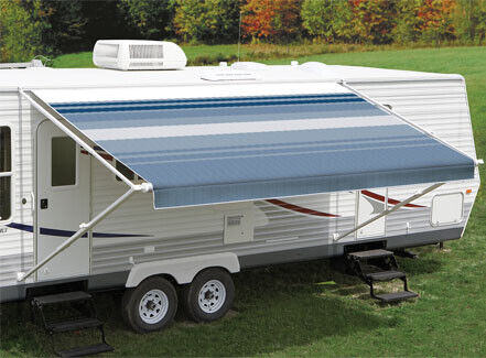 Carefree Fiesta RV Awning 13\' Cadet Grey w/Blk Alumiguard (complete with arms)