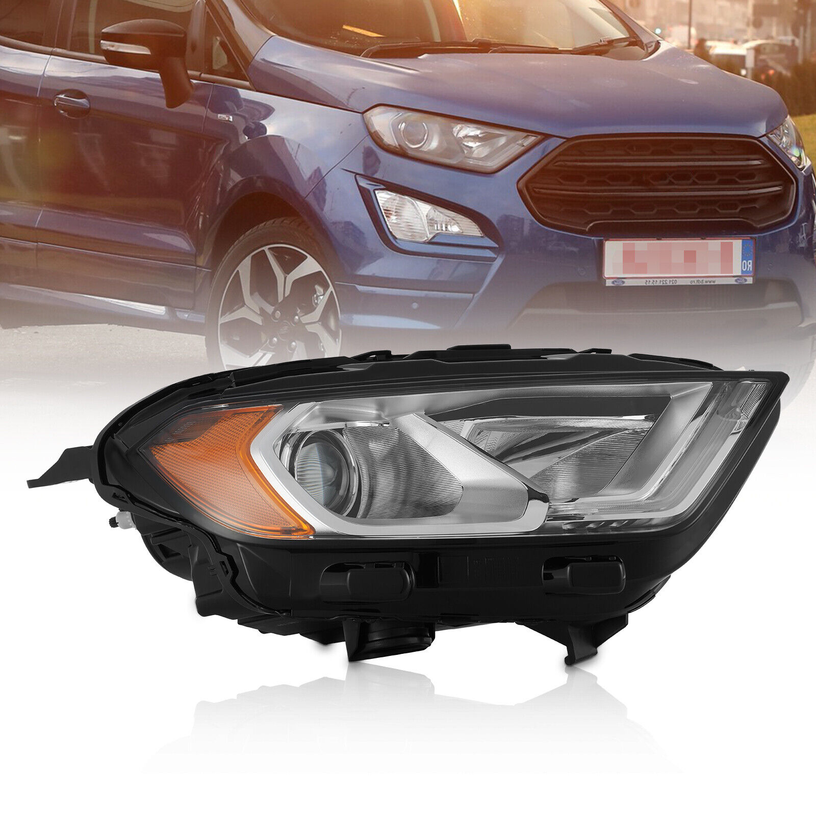 For 2018-2022 Ford EcoSport Passenger Side Assy Halogen Headlight