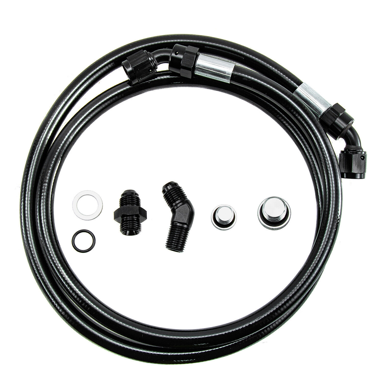 Remote Turbo Oil Feed Line Kit For 2004-10 GM 2500 3500 LB7 LLY 6.6L Duramax