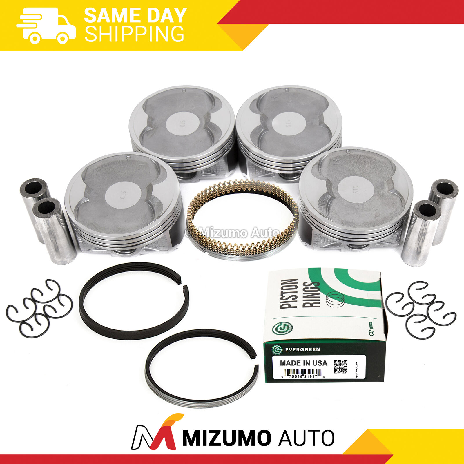 Pistons w/ Rings fit 06-10 Subaru Legacy Forester Outback 2.5 SOHC EJ253