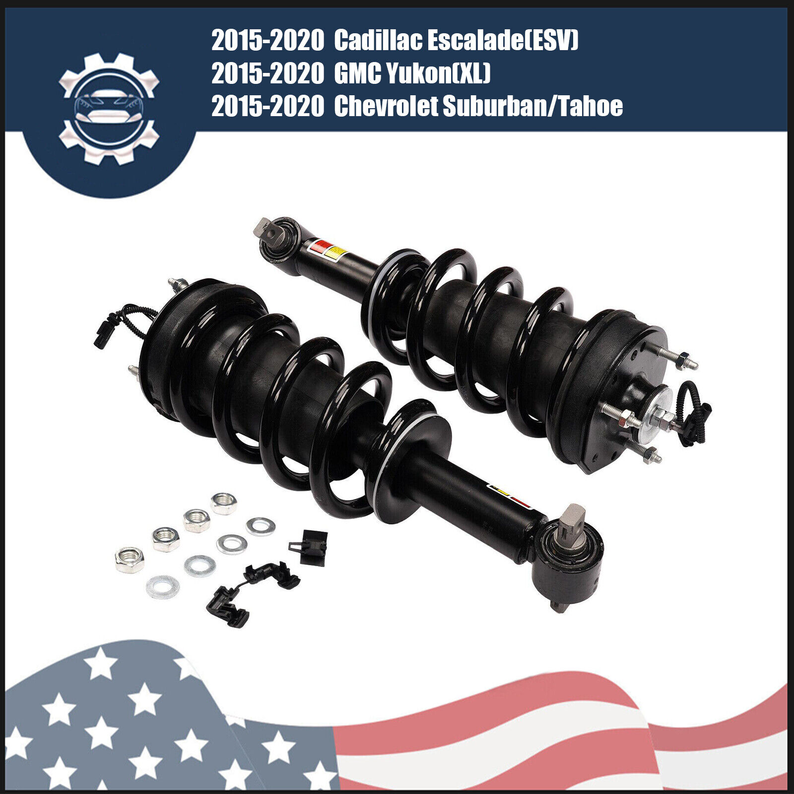 Pair Front Loaded Quick shock Struts Magnetic Ride for 2015-20 Cadillac Escalade
