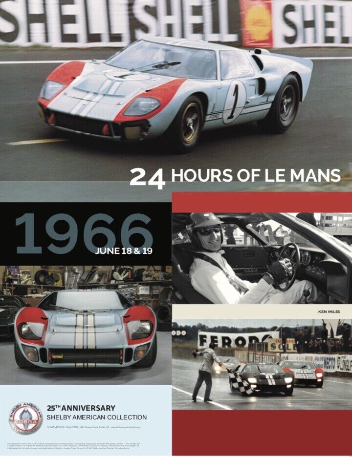 (Ken Miles) GT40 Mark II 24 Hrs of Le Mans 1966Total Victory SAC 25th Car Poster