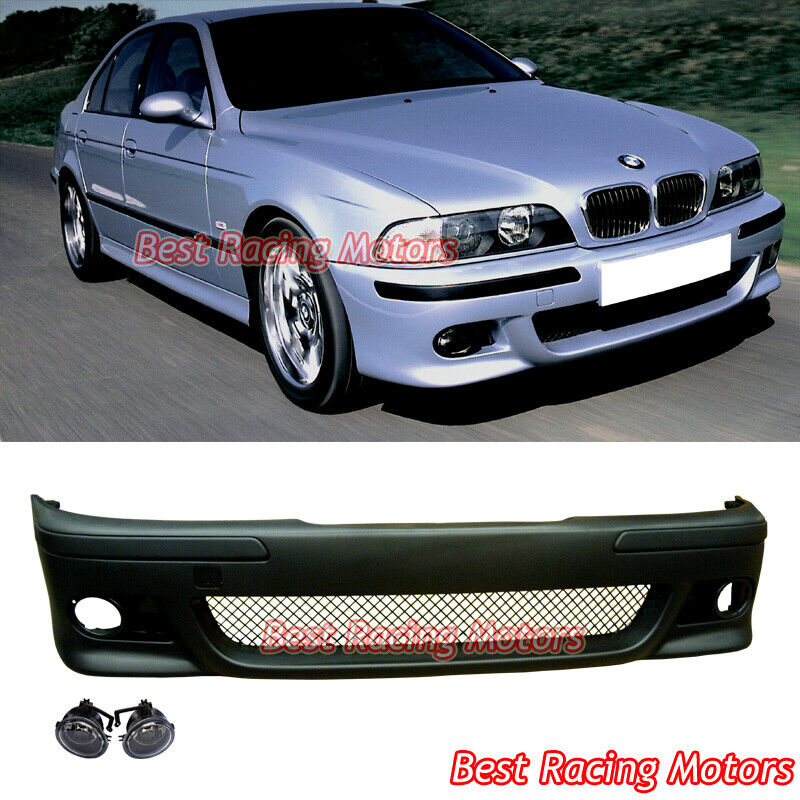 For 1997-2003 BMW E39 5-Series M5 Style Front Bumper Cover w/ Glass Foglights