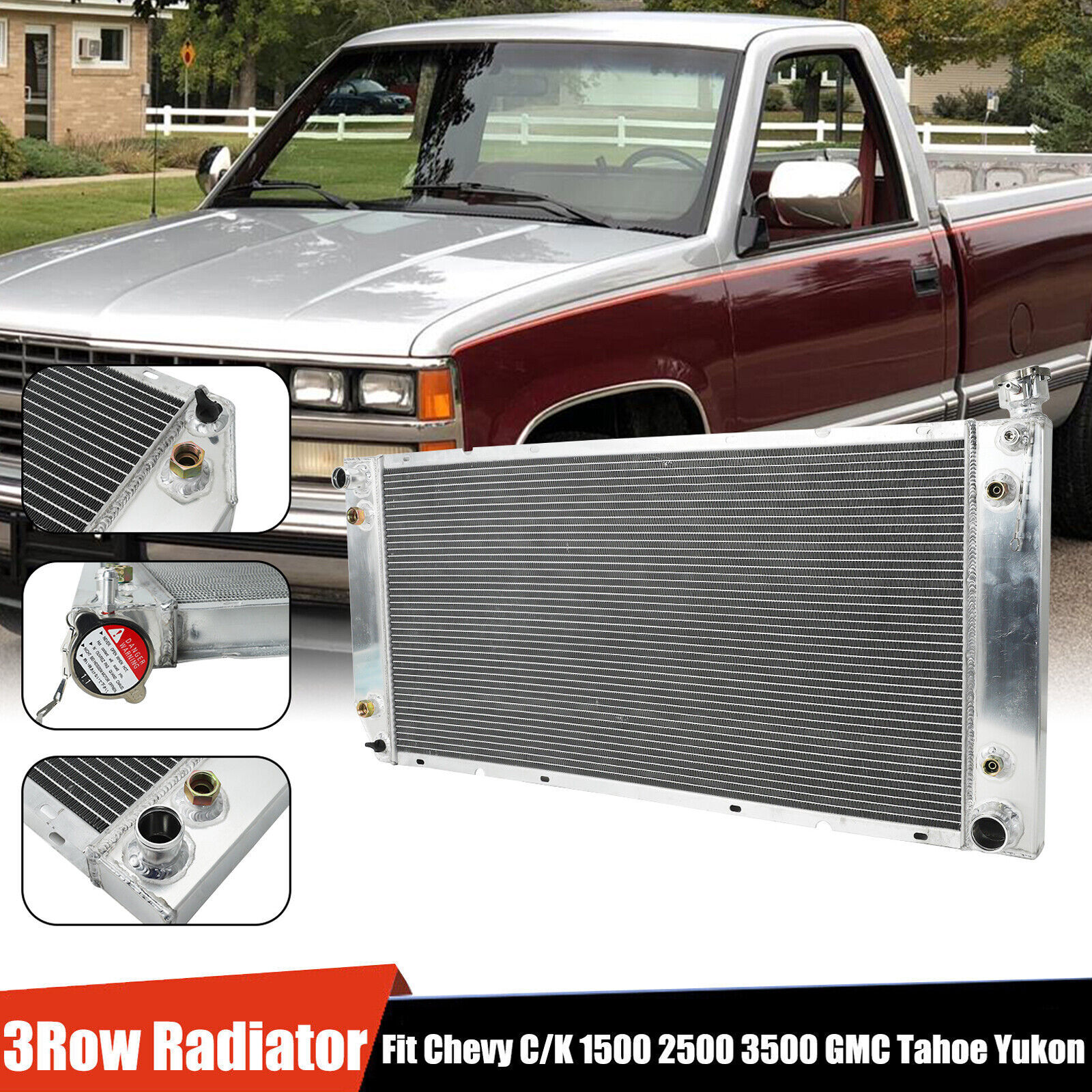 1520 3Row Aluminum Radiator For 1988-2000 Chevy C/K Truck 1500 2500 3500 5.7L V8