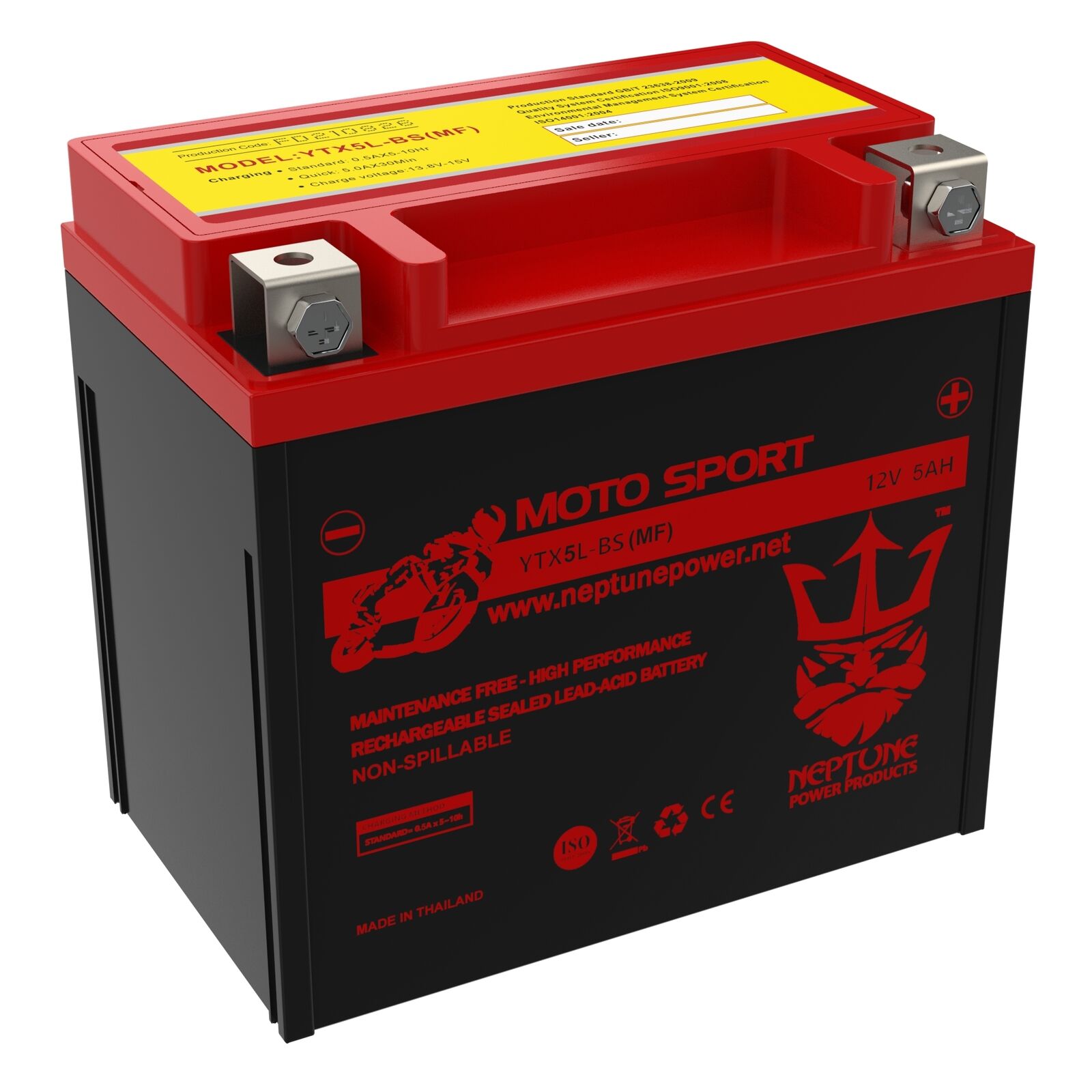 YTX5L-BS Replacement for Polaris Outlaw Scrmblr ATV Battery By Neptune