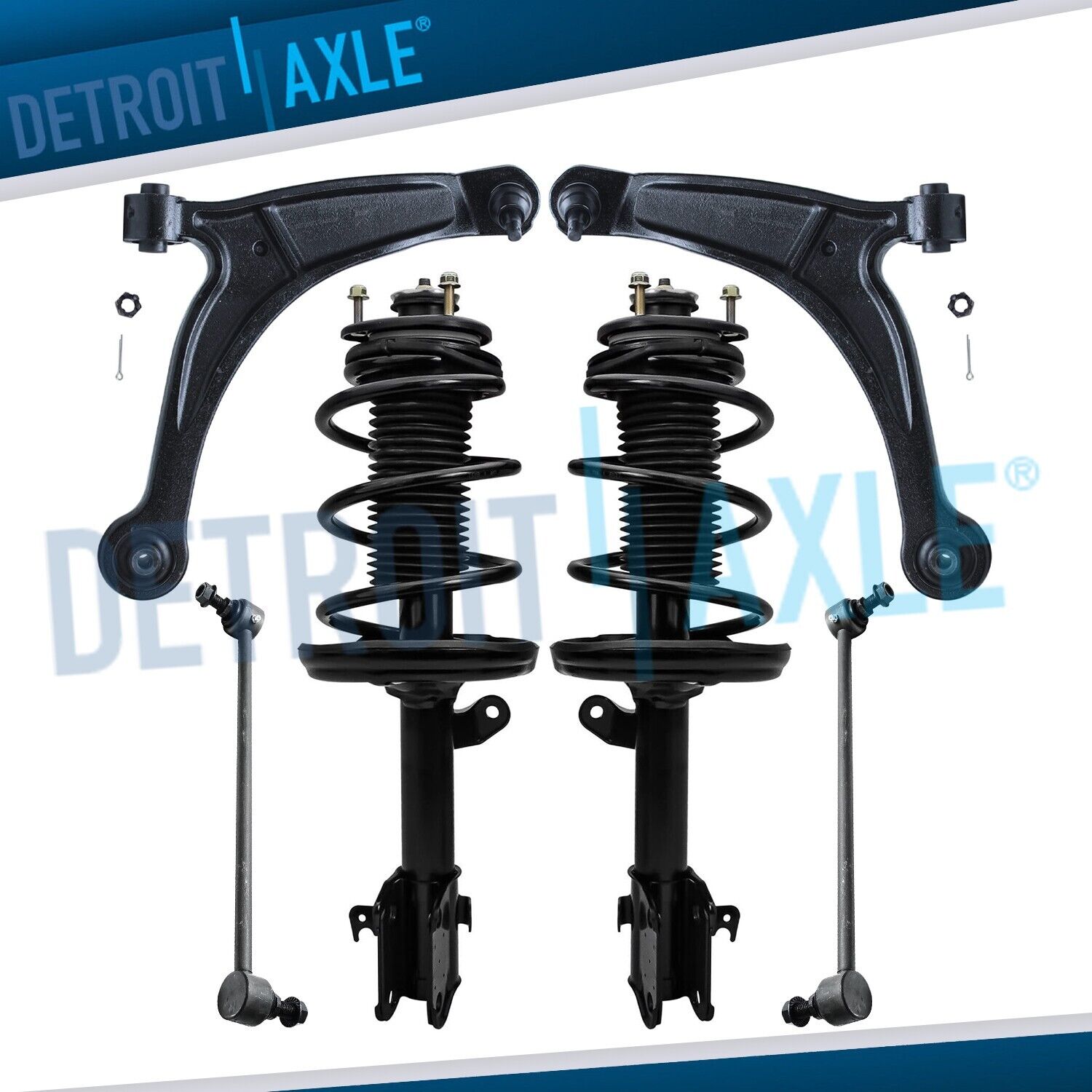 6pc Front Struts Lower Control Arms Sway Bars Kit for 2006-2014 Honda Ridgeline