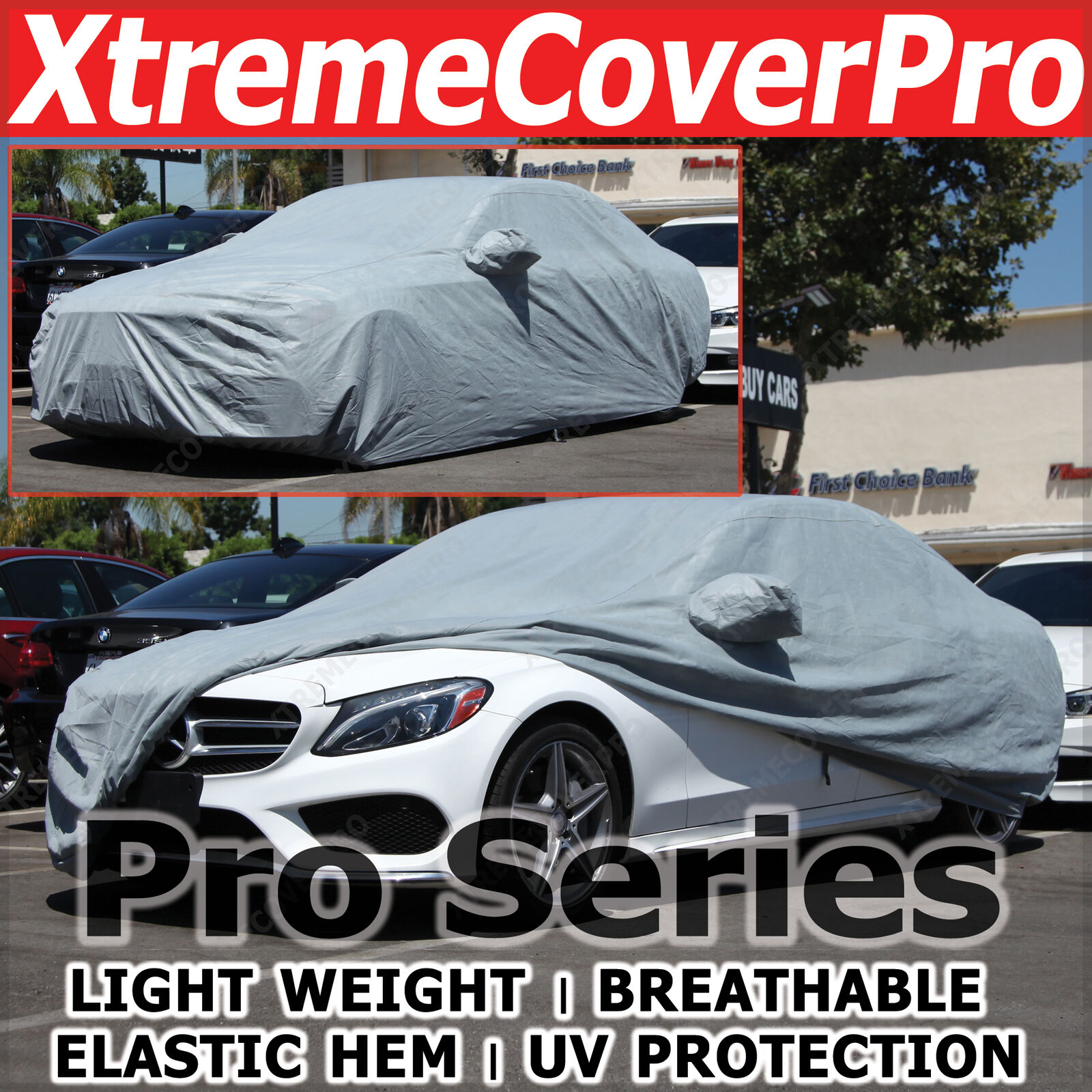 2015 JAGUAR XF Breathable Car Cover w/Mirror Pockets - Gray