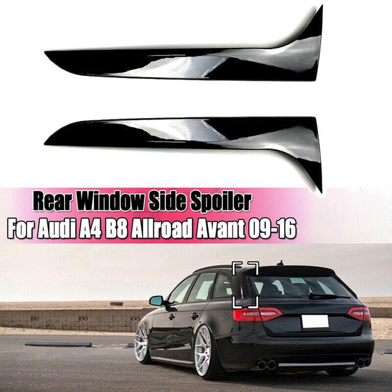 2x Rear Window Side Spoiler Canards Splitter For Audi A4 B8 Allroad Avant 09-16