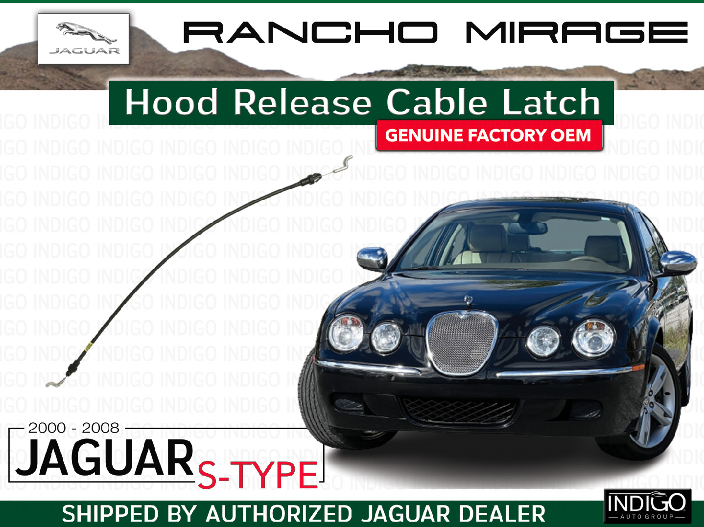 New Genuine Jaguar Hood Release Cable Latch OE XR81957