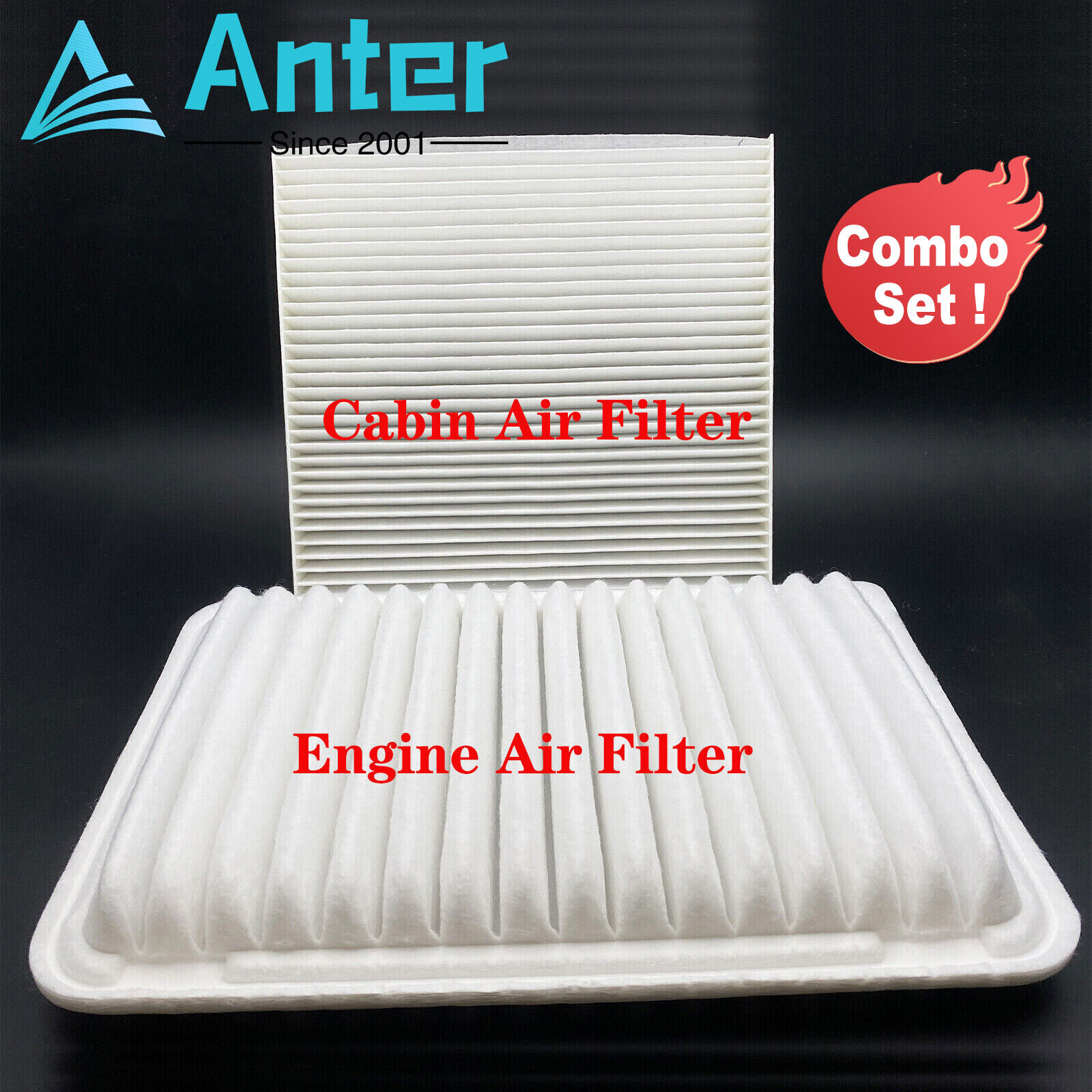 CABIN & AIR FILTER COMBO FOR TOYOTA CAMRY 2.5L 2.4L ENGINE 2007-2017 17801-0H050