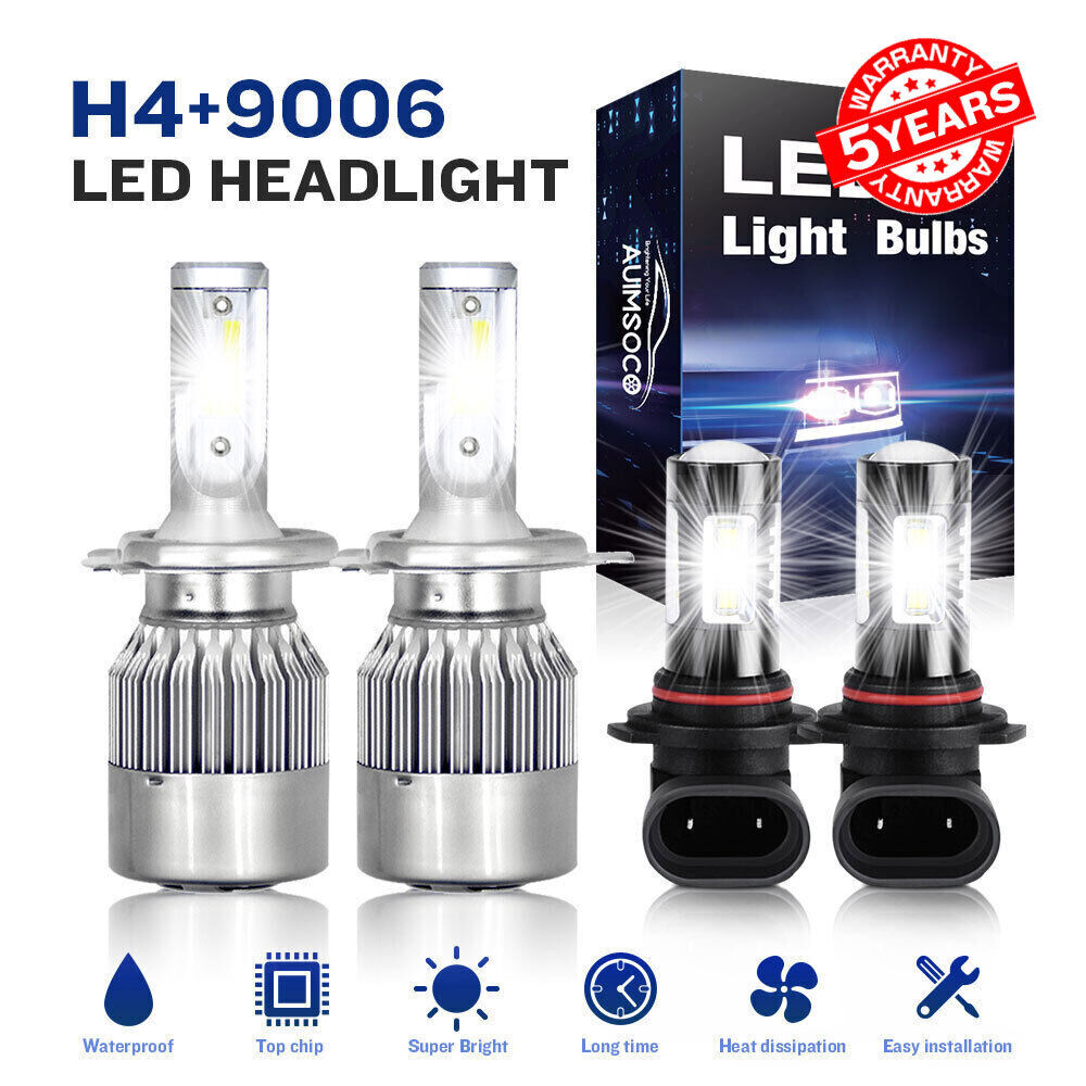 For Toyota Tundra 2000-2006 H4 LED Headlight Bulbs Kit Fog Light 9006 6000K 4PCS