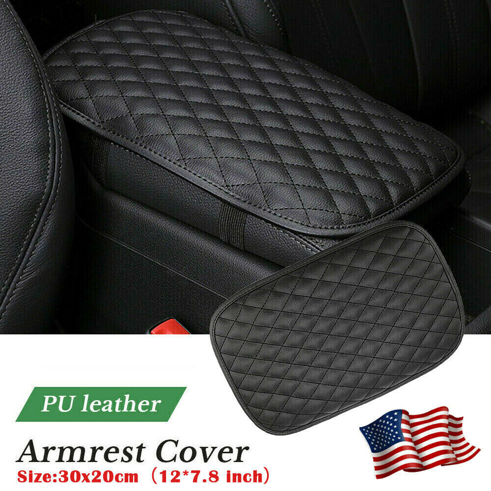 Car Armrest Pad Cover PU Leather Center Console Box Cushion Protector Universal