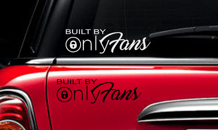 BUILT BY ONLY FANS custom username Decal Vinyl Car Window Sticker ANY SIZE