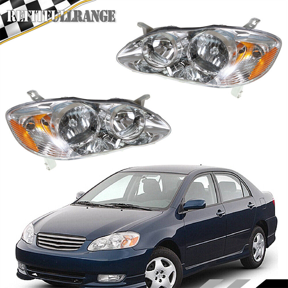 For Toyota Corolla 2003 2004 05-2006 2007 2008 Pair Headlights Lamps Left&Right