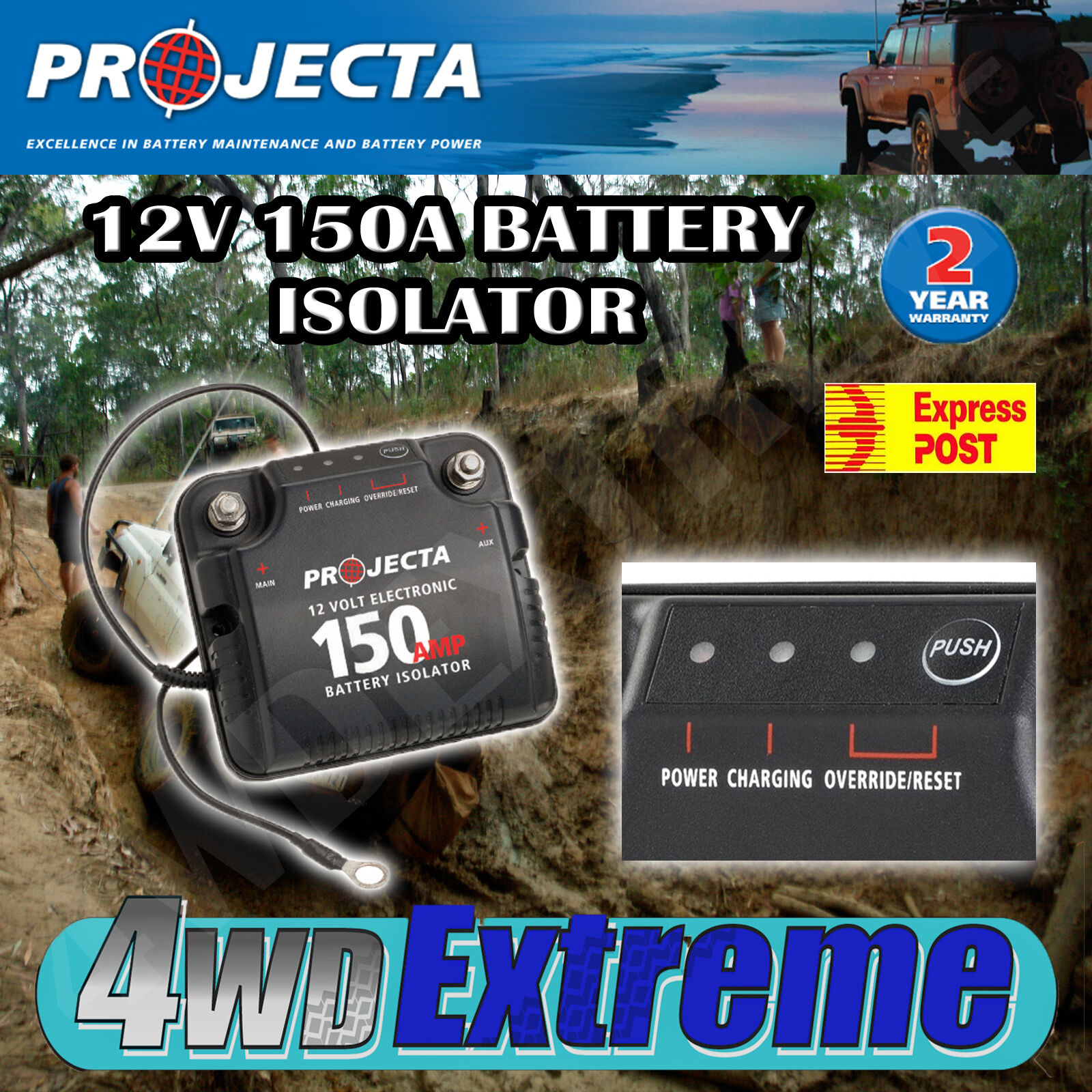 PROJECTA DBC150 12V 150A DUAL BATTERY SYSTEM ISOLATOR DEEP CYCLE AGM, AUXILLARY