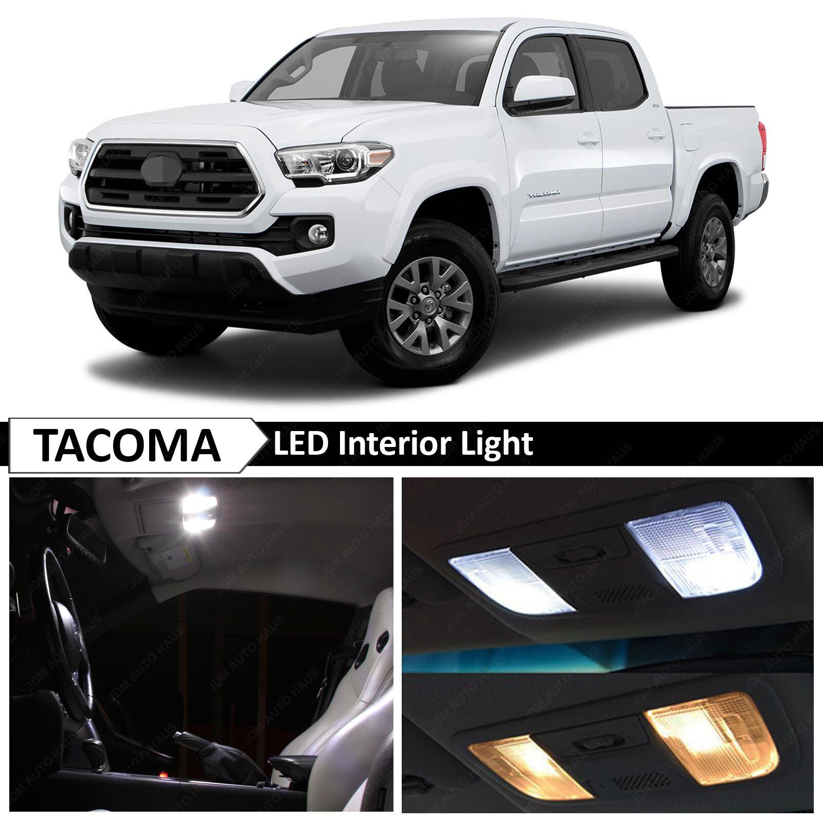 12x White Full Interior LED Lights Bulb Package Kit Fits Toyota Tacoma 2016-2019