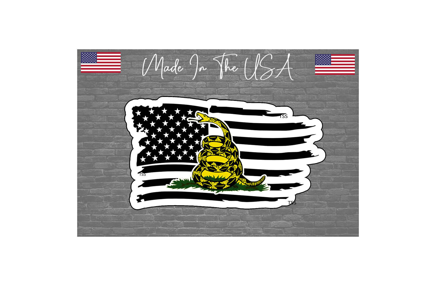 Don\'t tread Snake Sticker Decal - 2nd Amendment Sticker USA Tattered Flag 5\