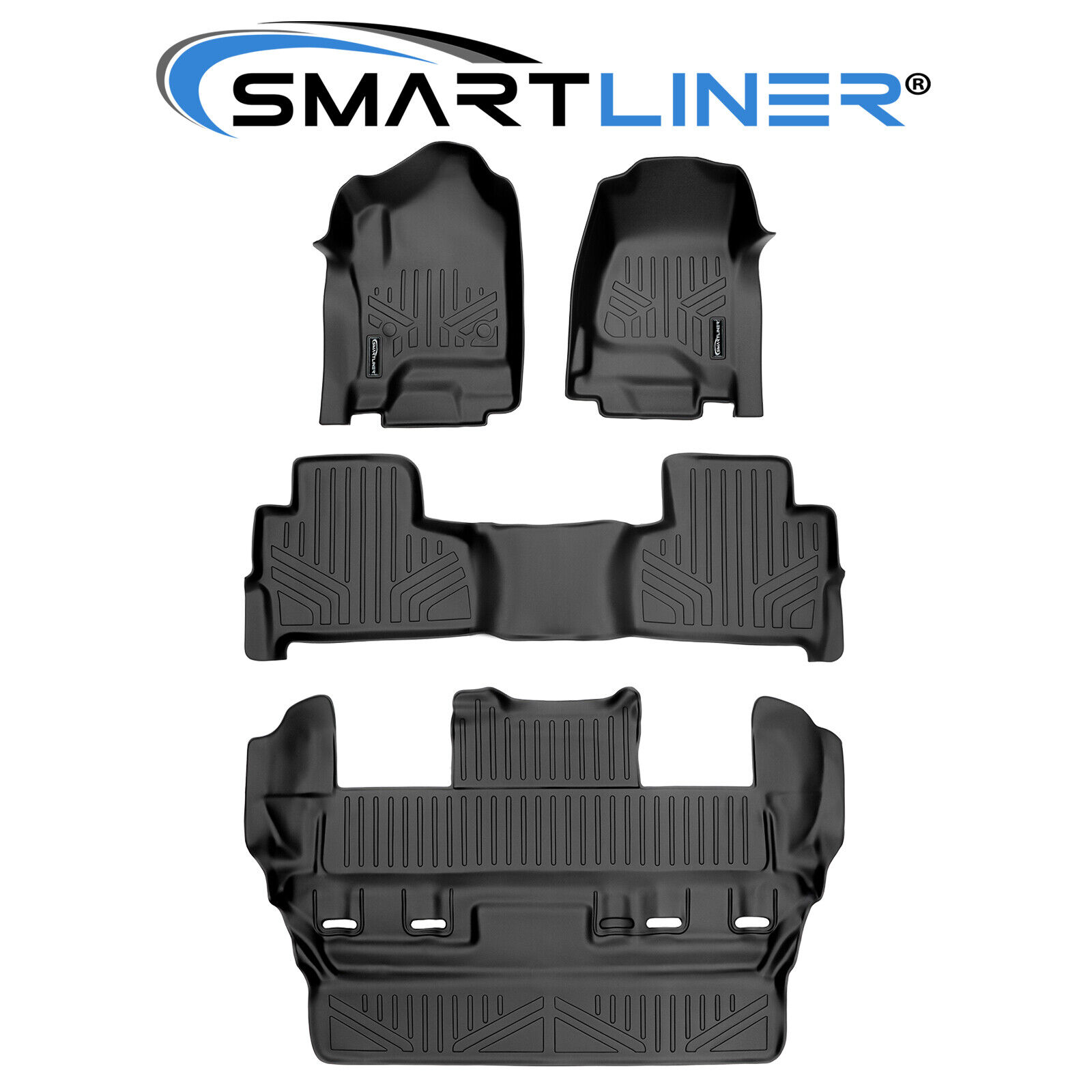 SMARTLINER Custom Fit Floor Mats 3 Row Liner 2015-2020 Chevrolet Tahoe/GMC Yukon