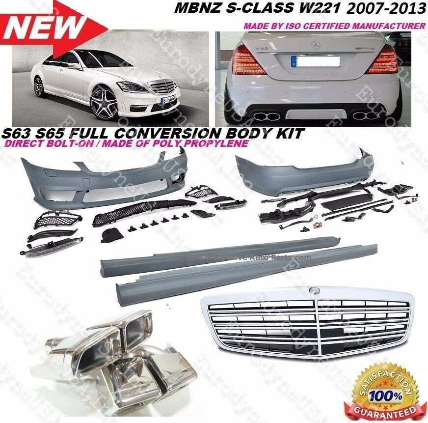 MBENZ 07-13 W221 S-CLASS S65 S63 AMG STYLE FRONT REAR BUMPER BODY KIT S550 S600 