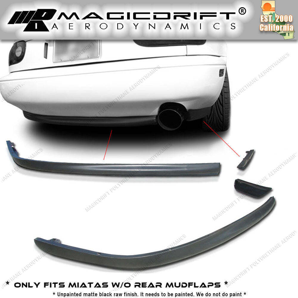 For 90-97 Miata R-Package Rear Bumper Lip Kits Spoiler Mazda MX5 NA PU R-Speed